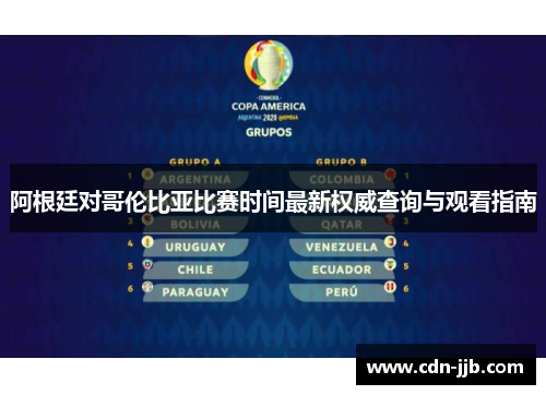 阿根廷对哥伦比亚比赛时间最新权威查询与观看指南